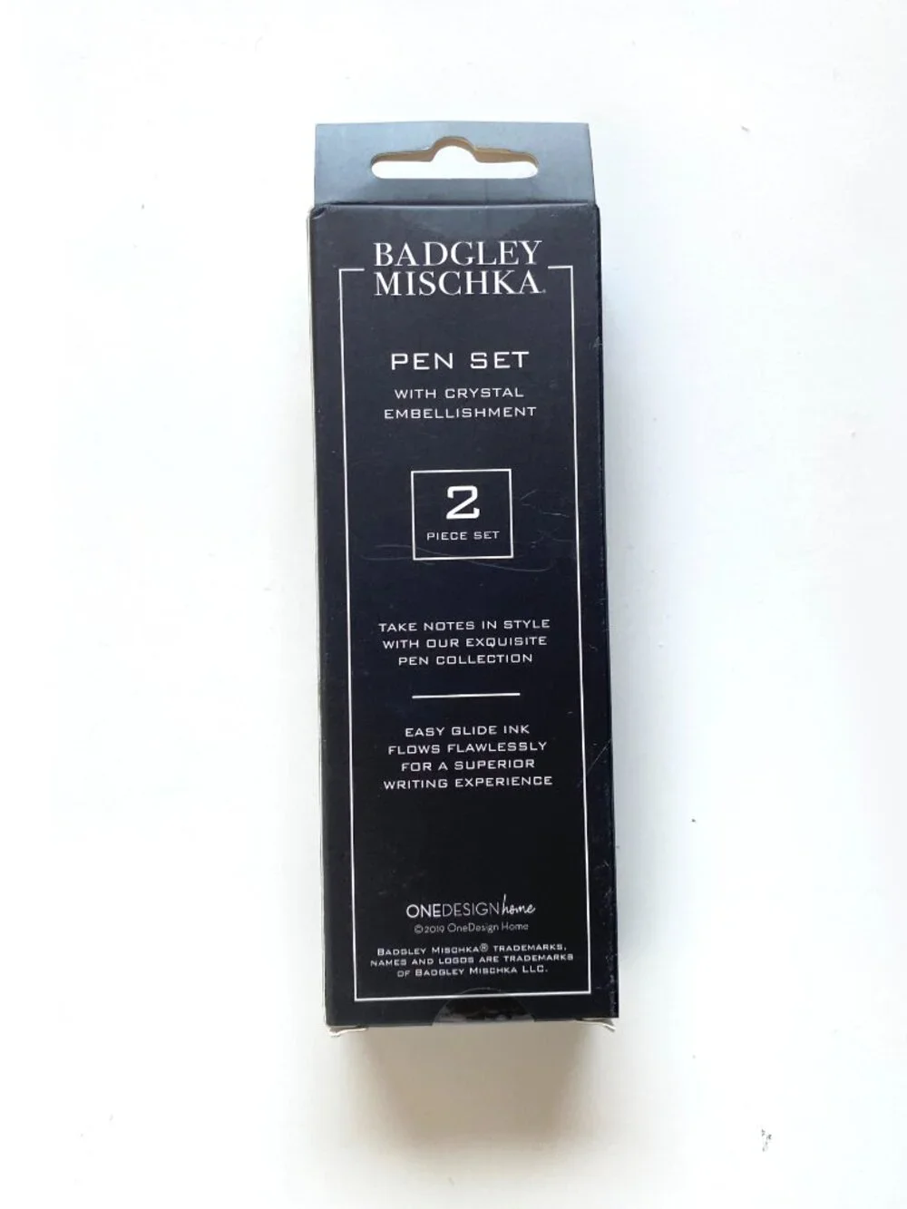 Badgley Mischka Diamond Bling Top Dual Silver Pen Boxed Set